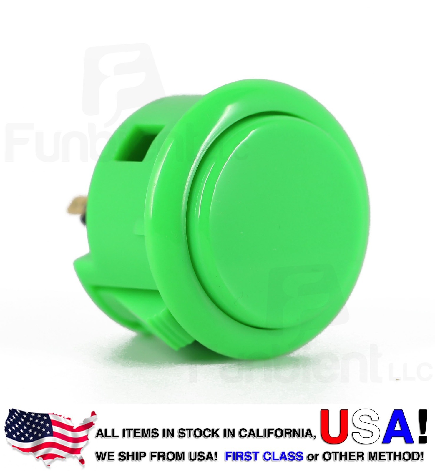 Sanwa Denshi Original OBSF-30 Green Push Button JAMMA guitar killswitch 30mm