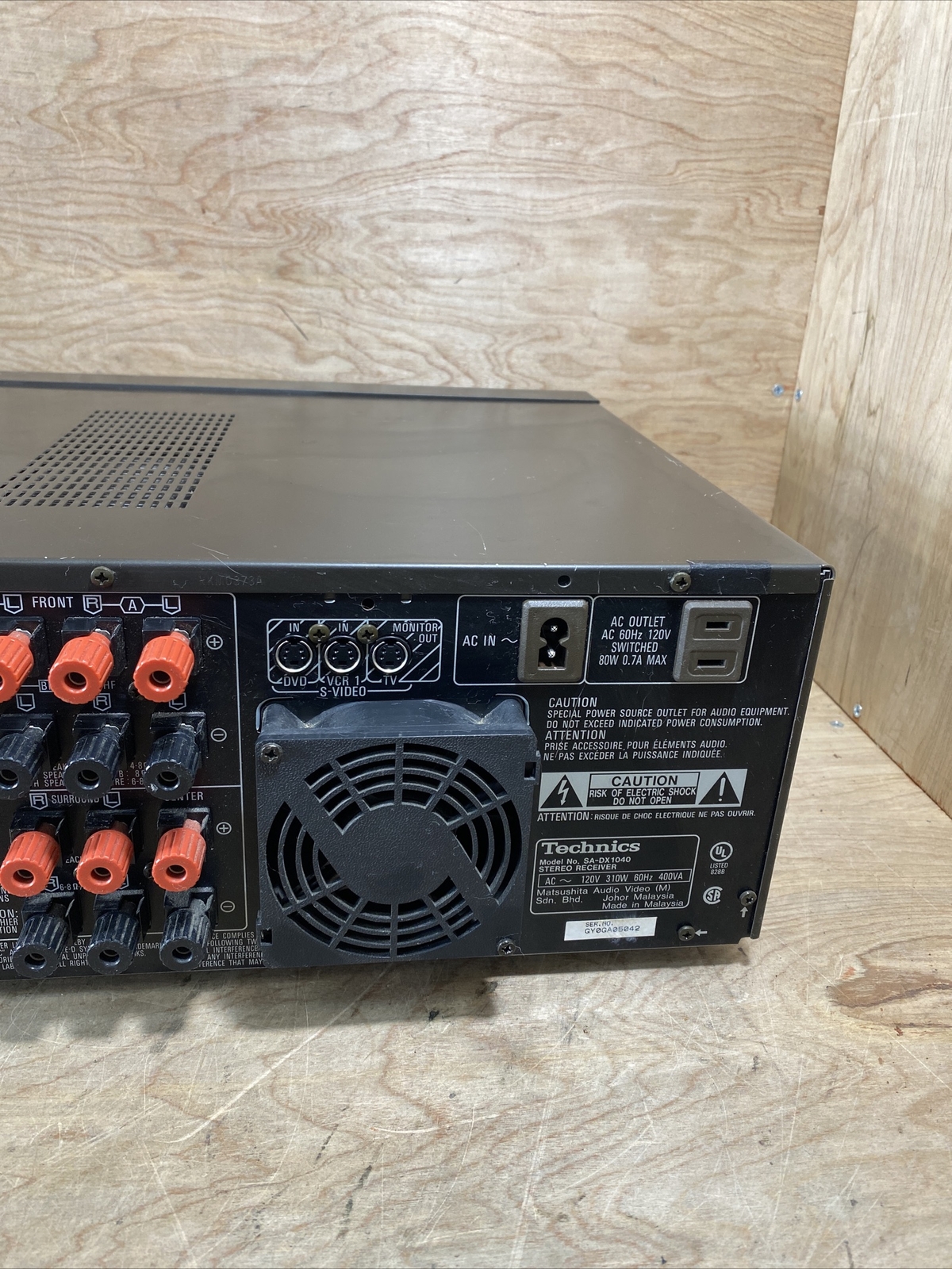 Technics Stereo Receiver SA-DX1040 Amplifier Black AM FM Home Theater READ