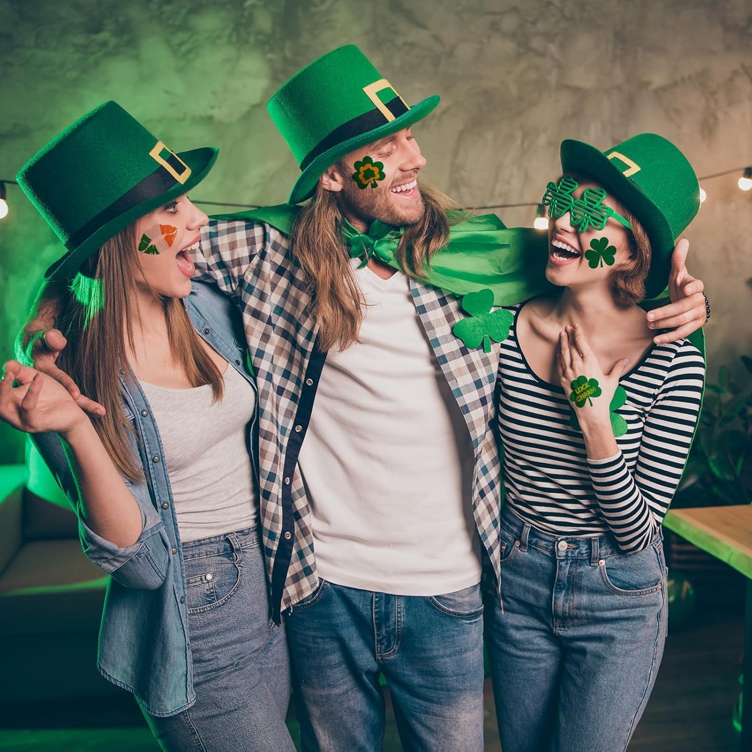 23 Sheets Large Glitter St. Patrick's Day Tattoos Accessories, 100+ Pcs Lucky...