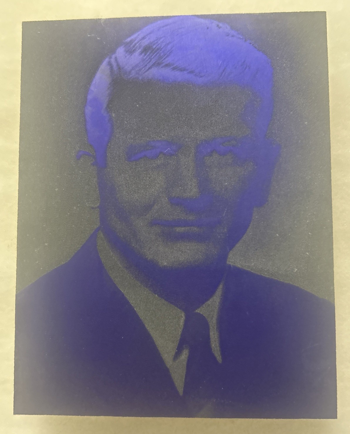 John V. Lindsay’ 72 Mayor New York chromatic photographic image on metal on wood