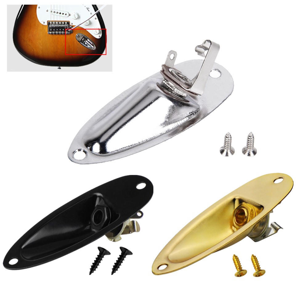 Metal Boat Style Guitar Pickup Output Input Jack Plug Socket For FD Strat Guitar