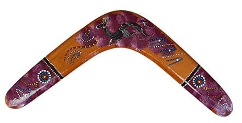 Large 18'' Wood Boomerang for Kids and Adults