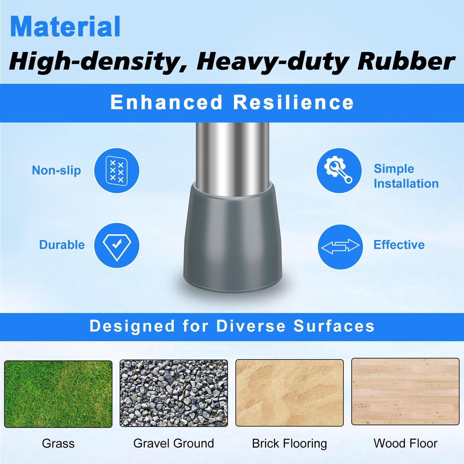 Rubber Walker Tips - Walker Feet Replacement - Walker Leg Caps - Heavy Duty A...