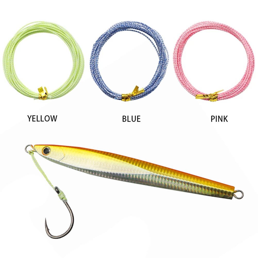 Fishing Gear Luminous Line PE PWC Wire Core Assist Cord 60-150LB 7x7 Wire Core