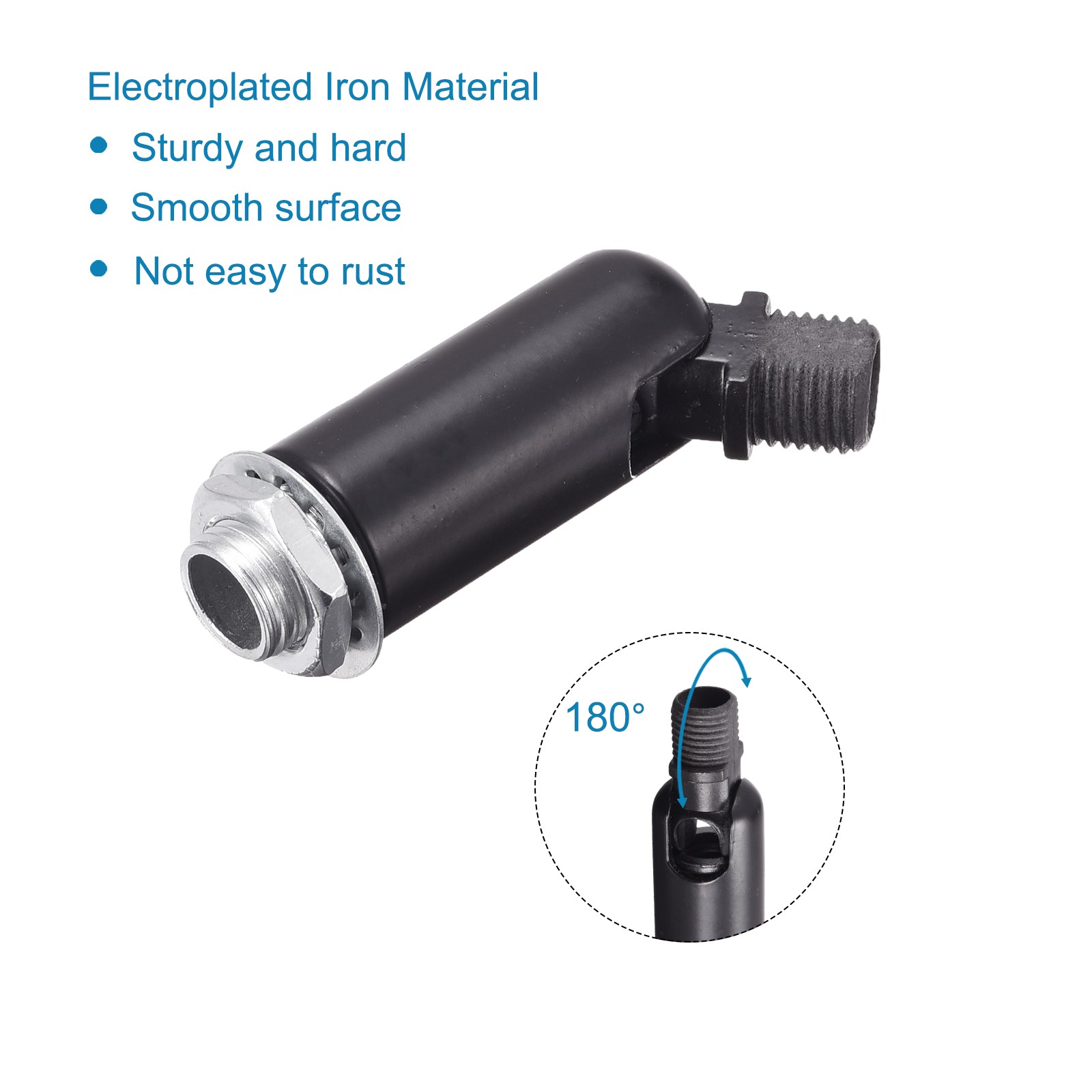 2Pcs Sloped Ceiling Adapter 180° Swivel M10 Black