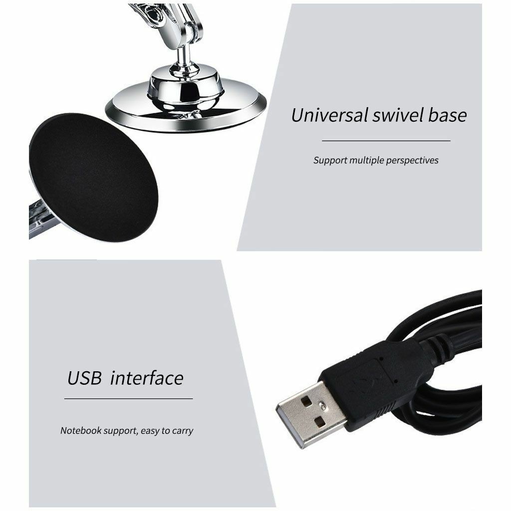 8LED 1000X 3MP USB Digital Microscope Endoscope Magnifier Camera w/ Stand Black