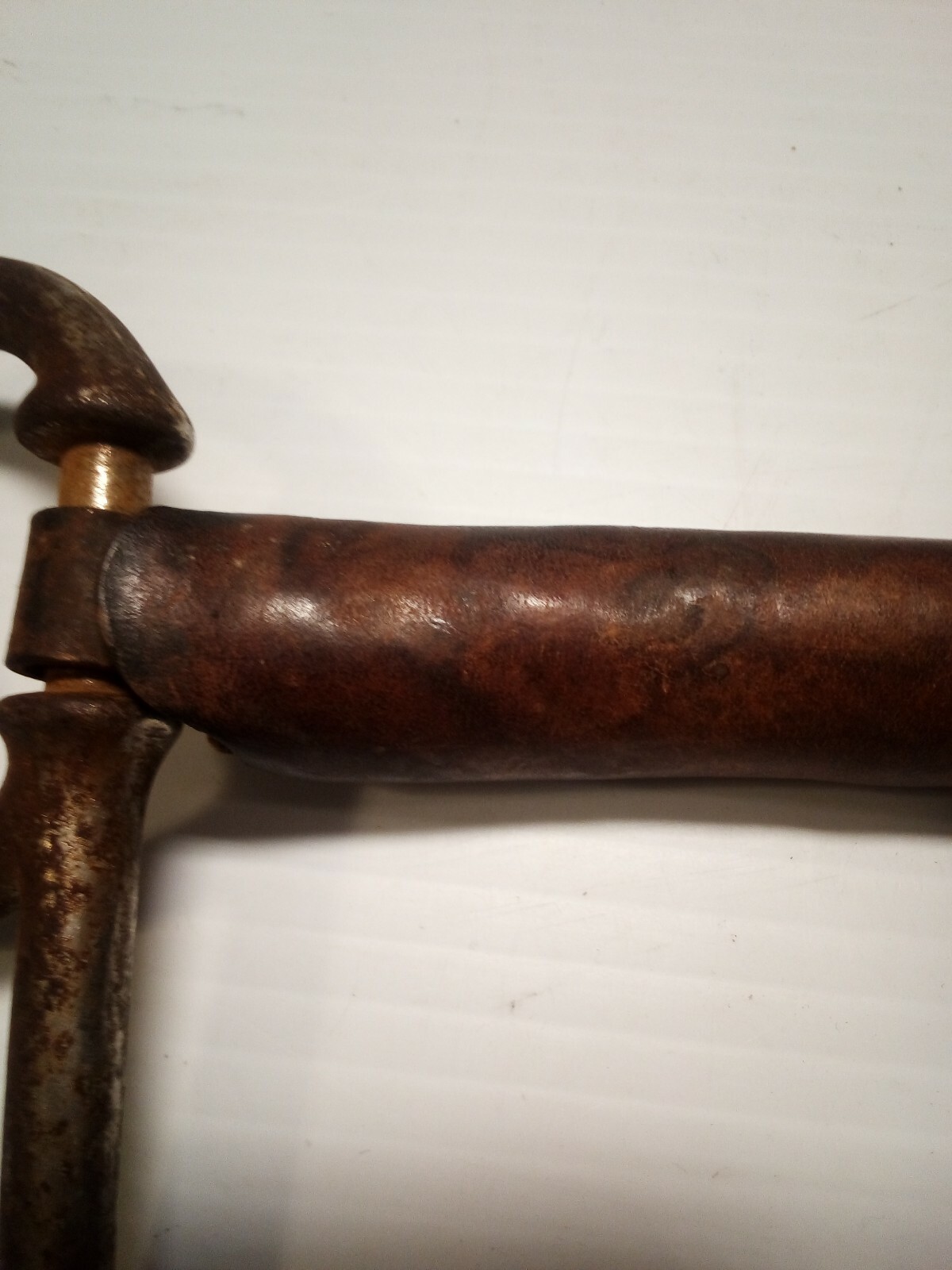 Antique Half Cheek Driving Bit Leather covered, Spoon Cheeks