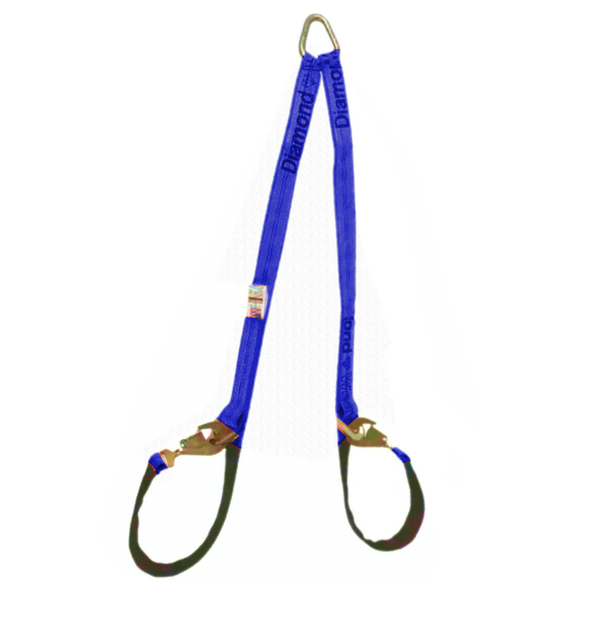 6 FT Axle V-Bridle Axle Strap BLUE Diamond Weave Tow Truck Car Carrier Rollback