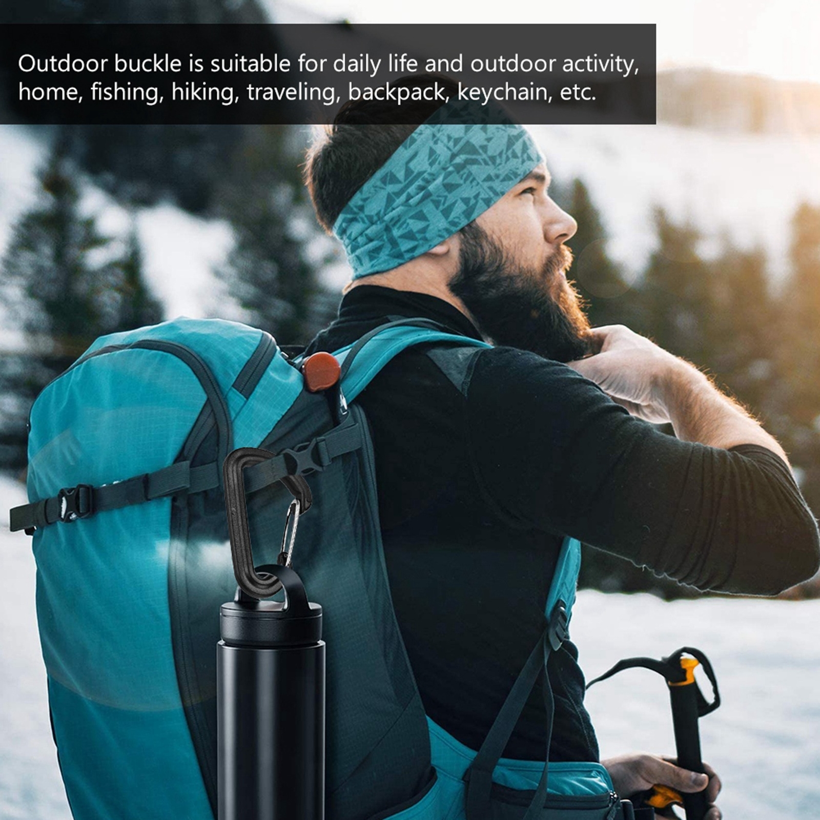 20Pcs Plastic Carabiner Climbing Hiking Locking Buckle Key Ring Outdoor FA