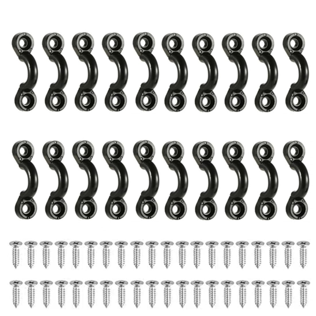 Kayak Pad Eye Kit, 20pcs Kayak Tie Down Loops Deck Rigging Kit - Nylon Padeye...