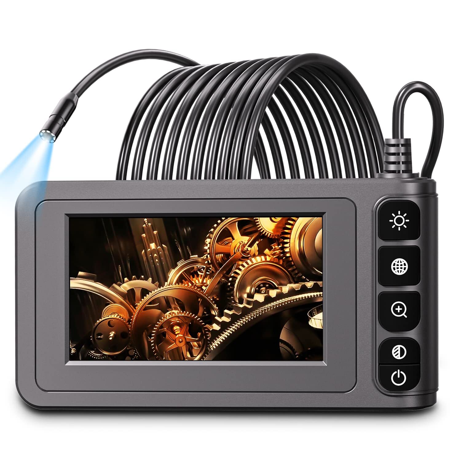 Industrial Endoscope Borescope Camera with Light 4.3'' LCD Screen HD Digital ...