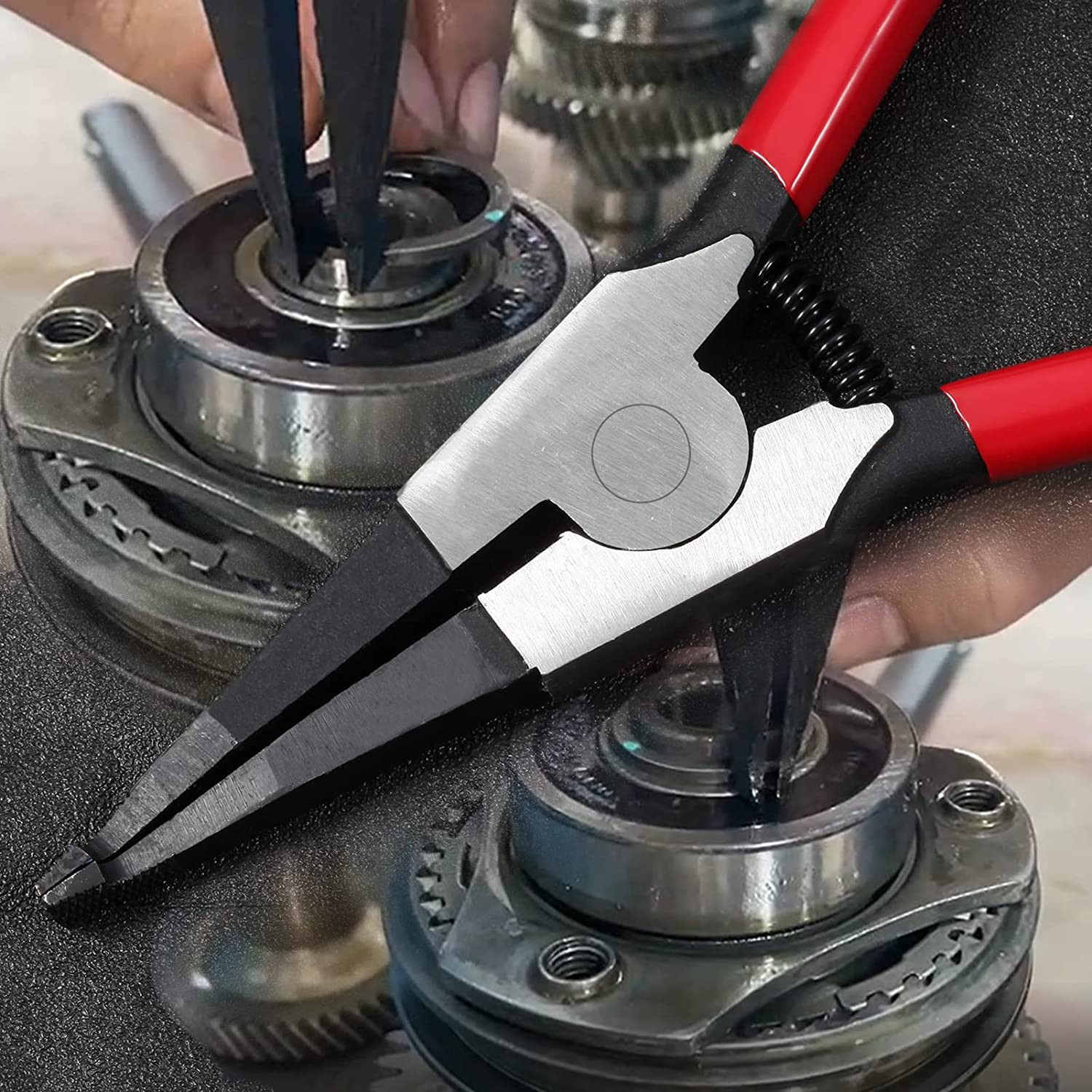 Heavy Duty Lock Ring Pliers Set - Flat Snap, Circlip, Reverse, Retaining & Ring