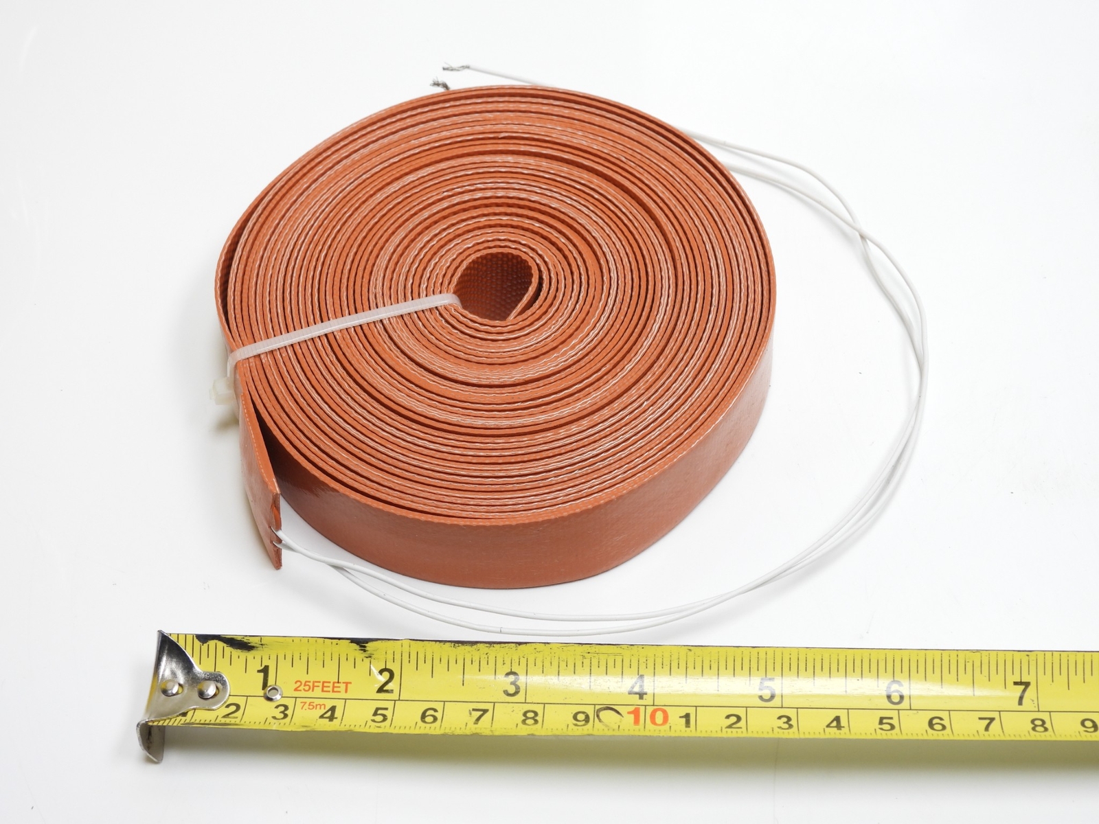 Flexible Silicone Rubber Heating Pad 220V 450W (1" x 25'), 7620mm x 25.4mm