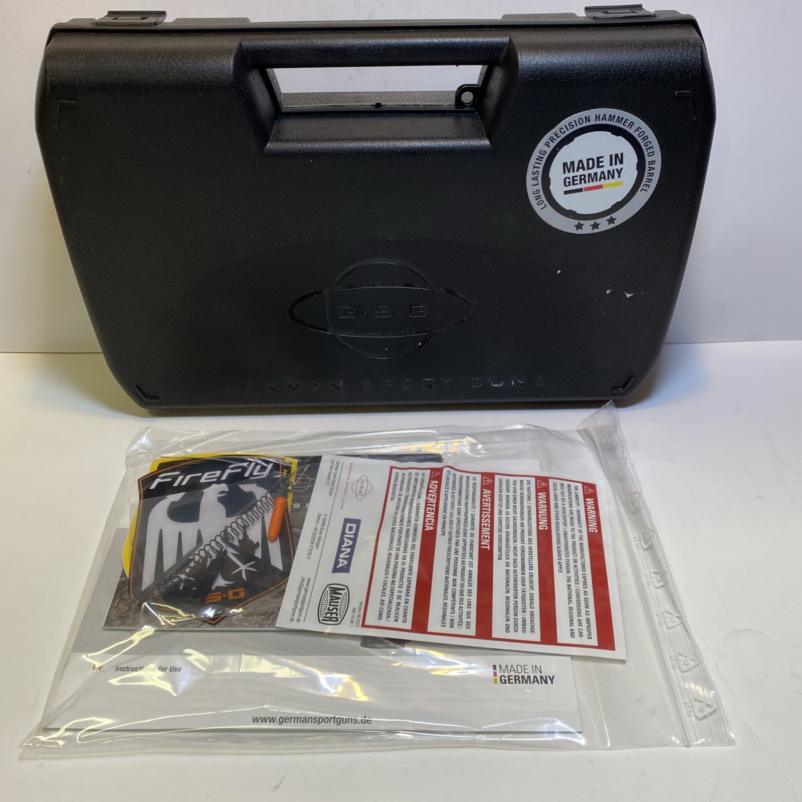 GSG German Sport Guns FireFly HGA 22LR Factory Box w/ Manual Parts