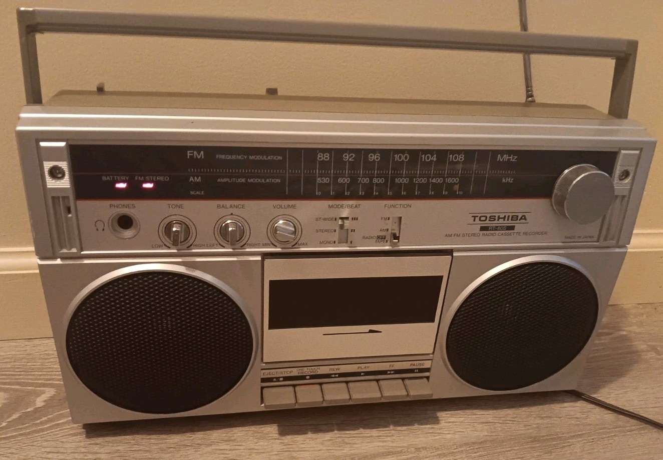 Toshiba RT-80S Stereo Radio Cassette Recorder, Only Radio-Tested Works