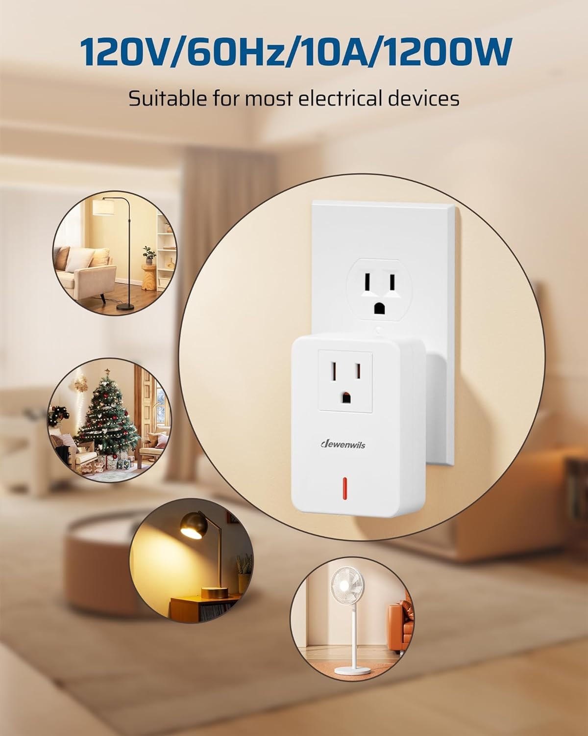 DEWENWILS Wireless Remote Wall Switch and Outlet,100ft RF Range, ETL Listed