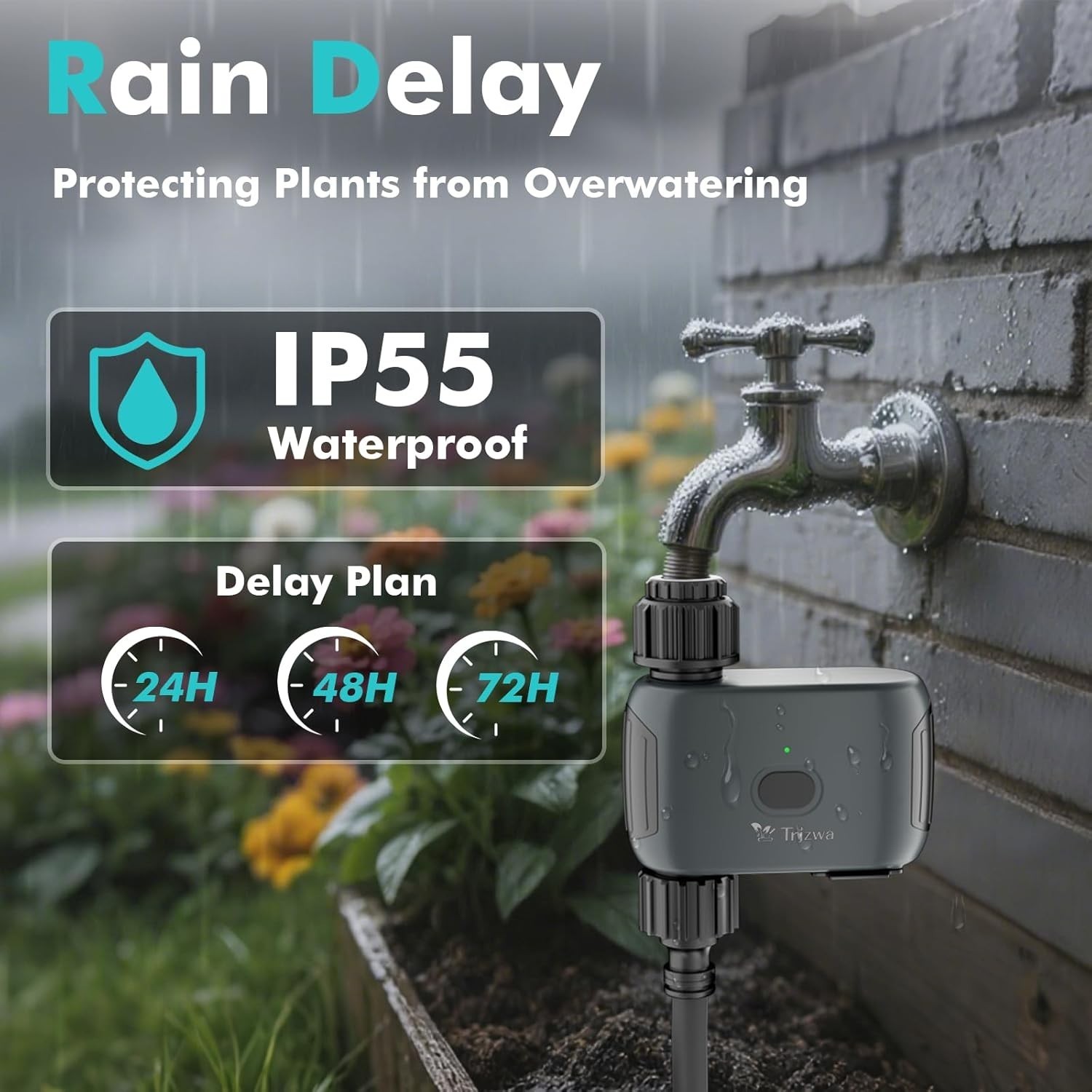 WiFi Sprinkler Controller, Smart Water Timer for Garden/Lawn - APP Control,New,q