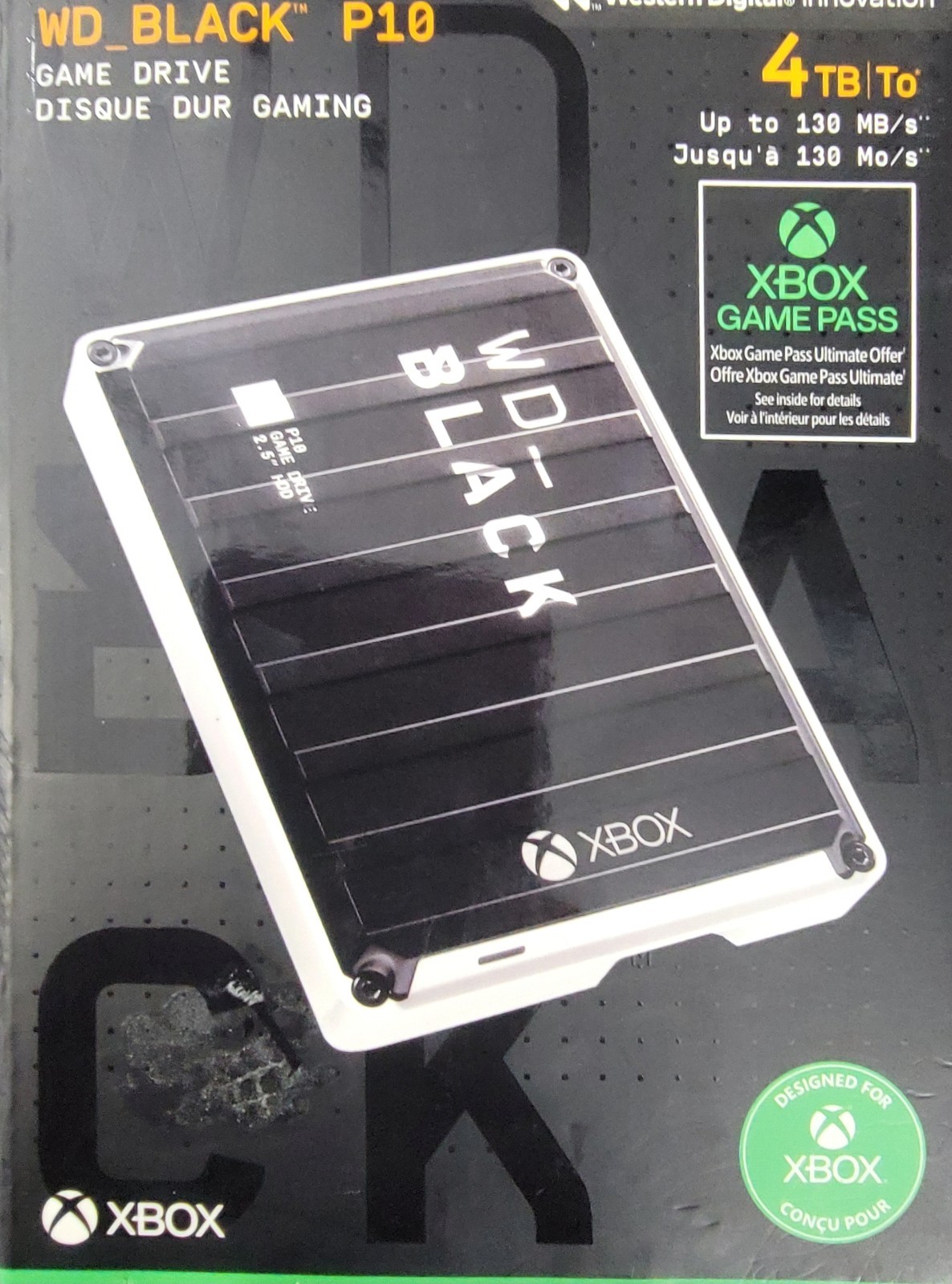 WD BLACK P10 For Xbox 4TB External USB Portable Game Drive