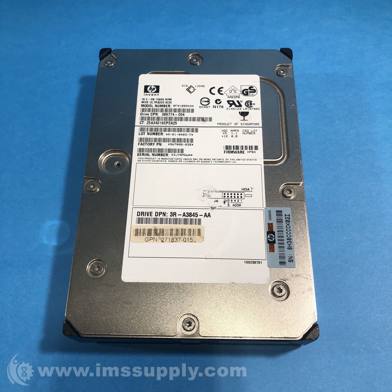 Hewlett Packard BF01885A34 Hard Drive USIP