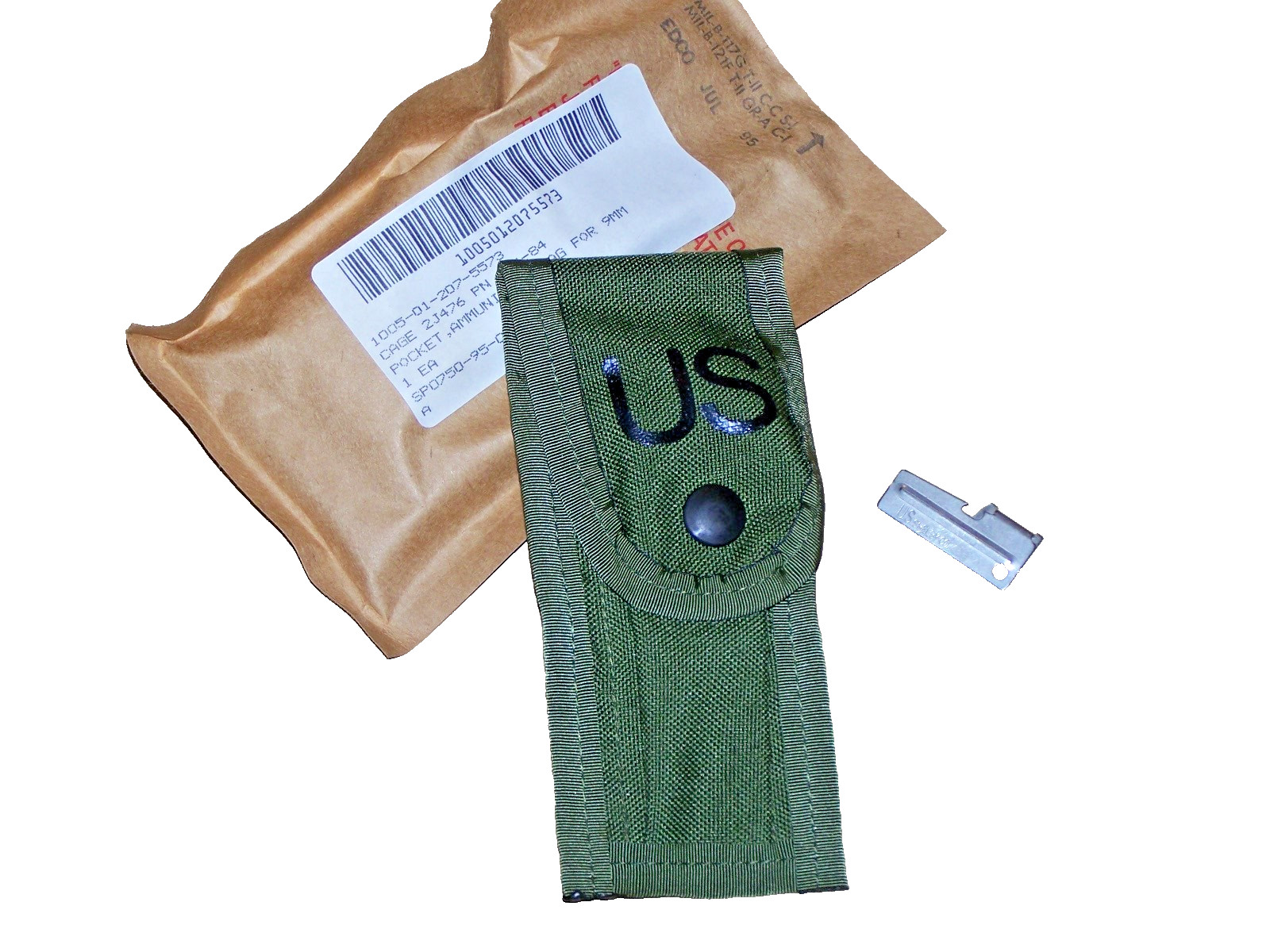 Pouch Military 9MM & .45 Cal Pistol Magazine Ammo ALICE Clips Tool + P38 Shelby