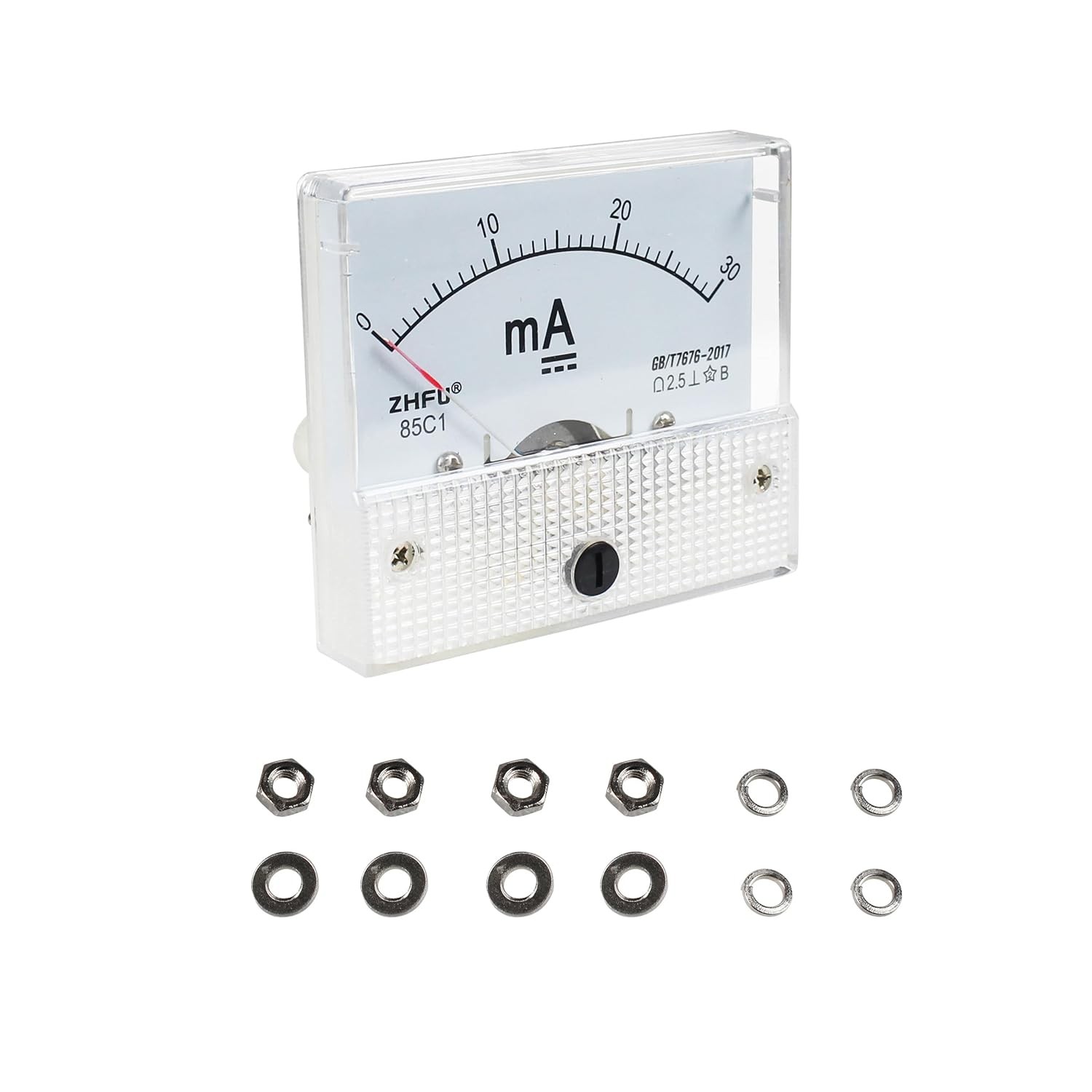 Analog Current Meter DC 0-30mA, Pointer Ammeter, 2.5 Accuracy Panel Gauge