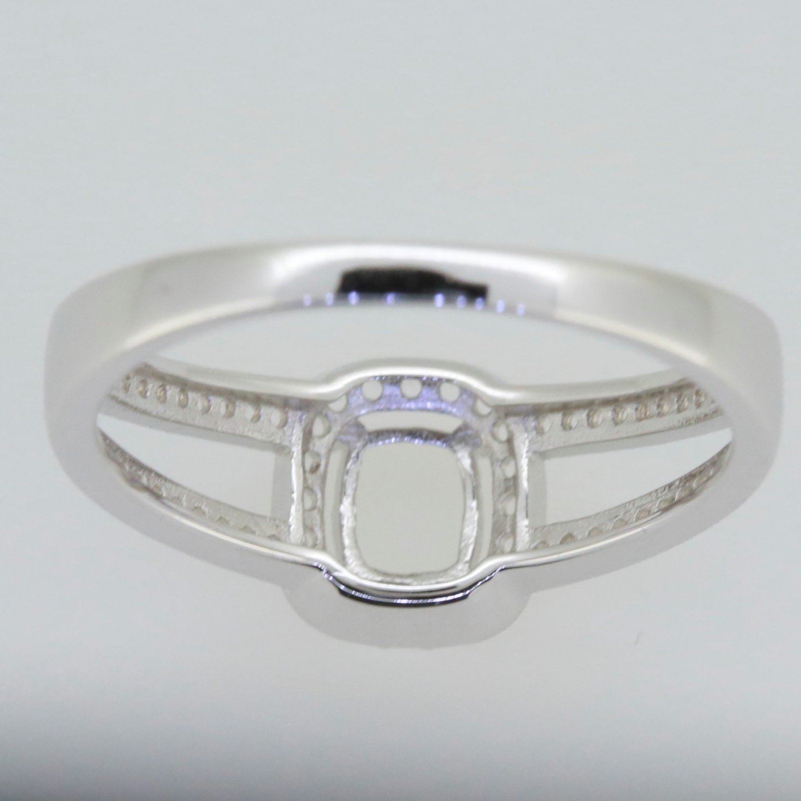 Sterling Silver Semi Mount Ring Setting Cushion CU 6X5mm Topaz