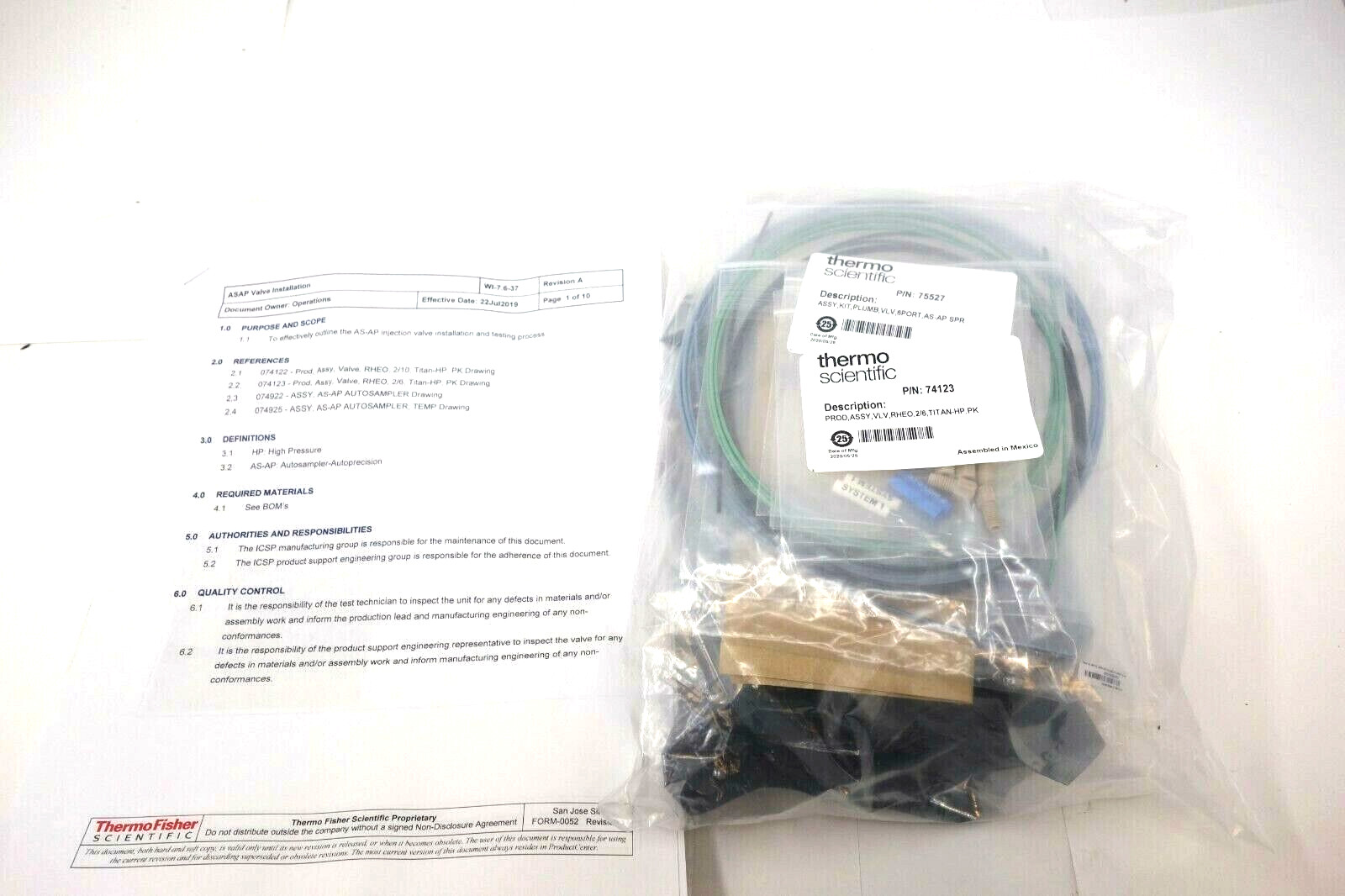 Thermo Scientific Dionex AS-AP Autosampler Valve Assy Kit 074123 74123 *Sealed*