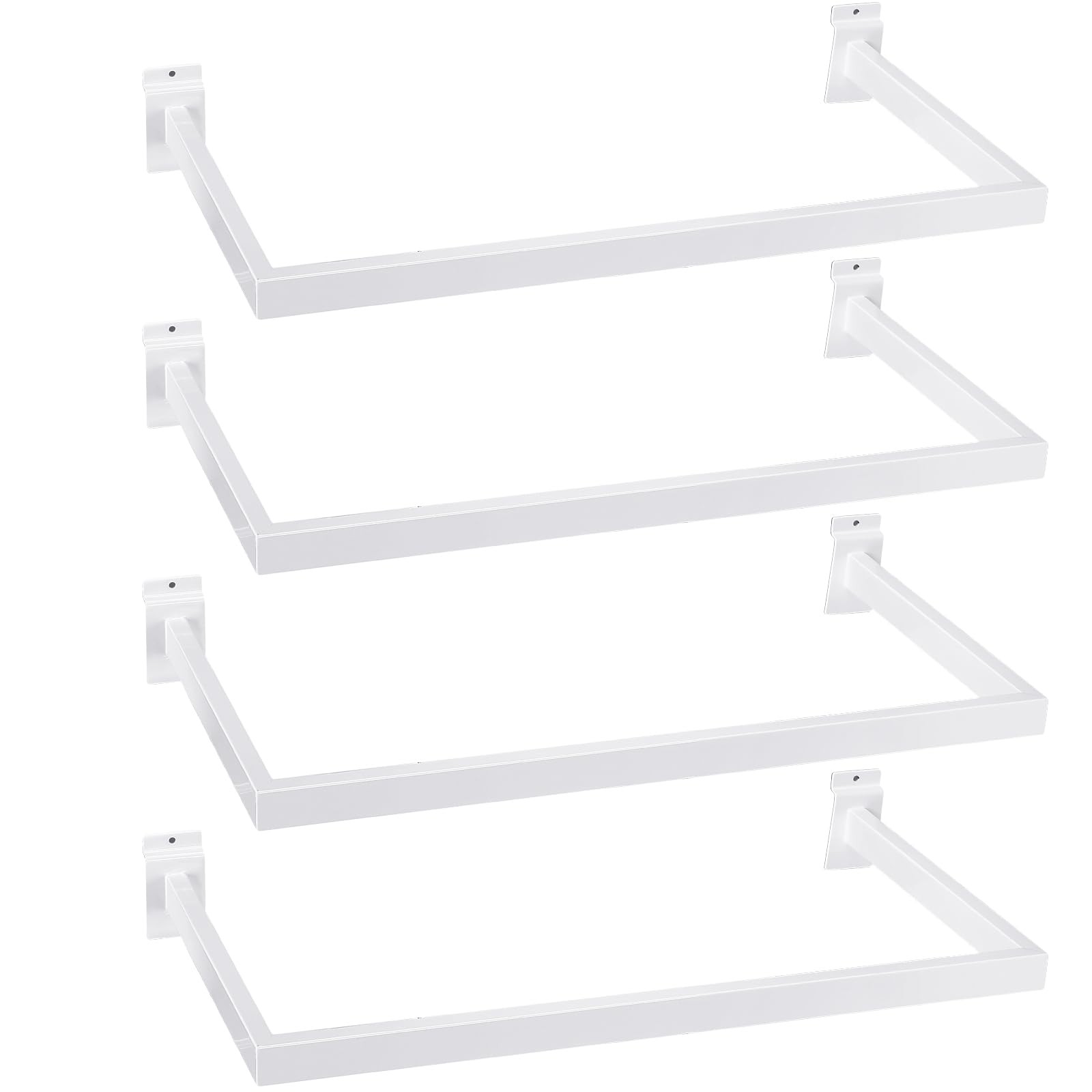 Unittype 4 Pcs U Shaped Hangrail for Slatwall 24 Inch Tubing Hangrail Rectang...