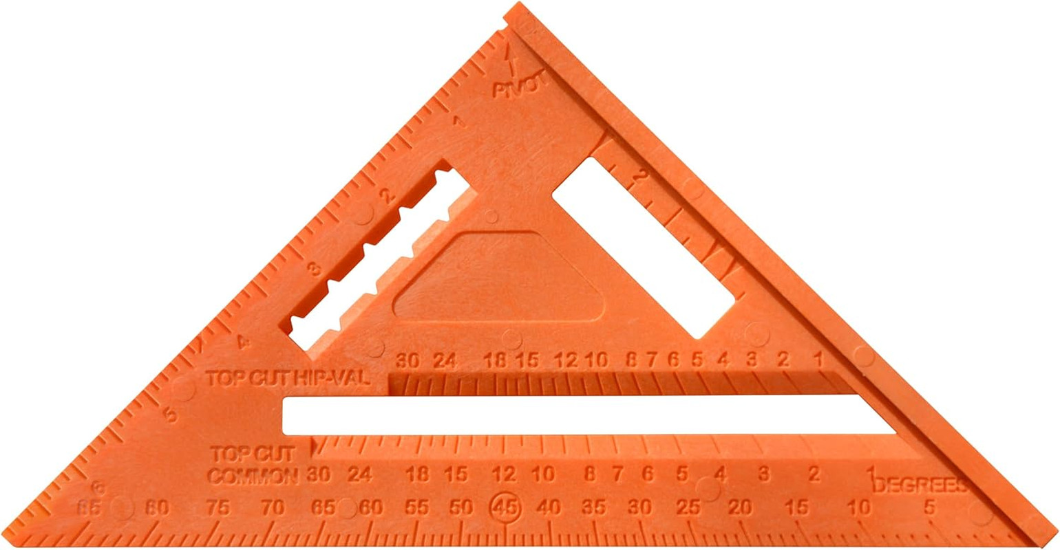 Johnson Level & Tool RAS-70B-ORAN Structo-Cast Rafter Square, 7", Orange, 1 Squa