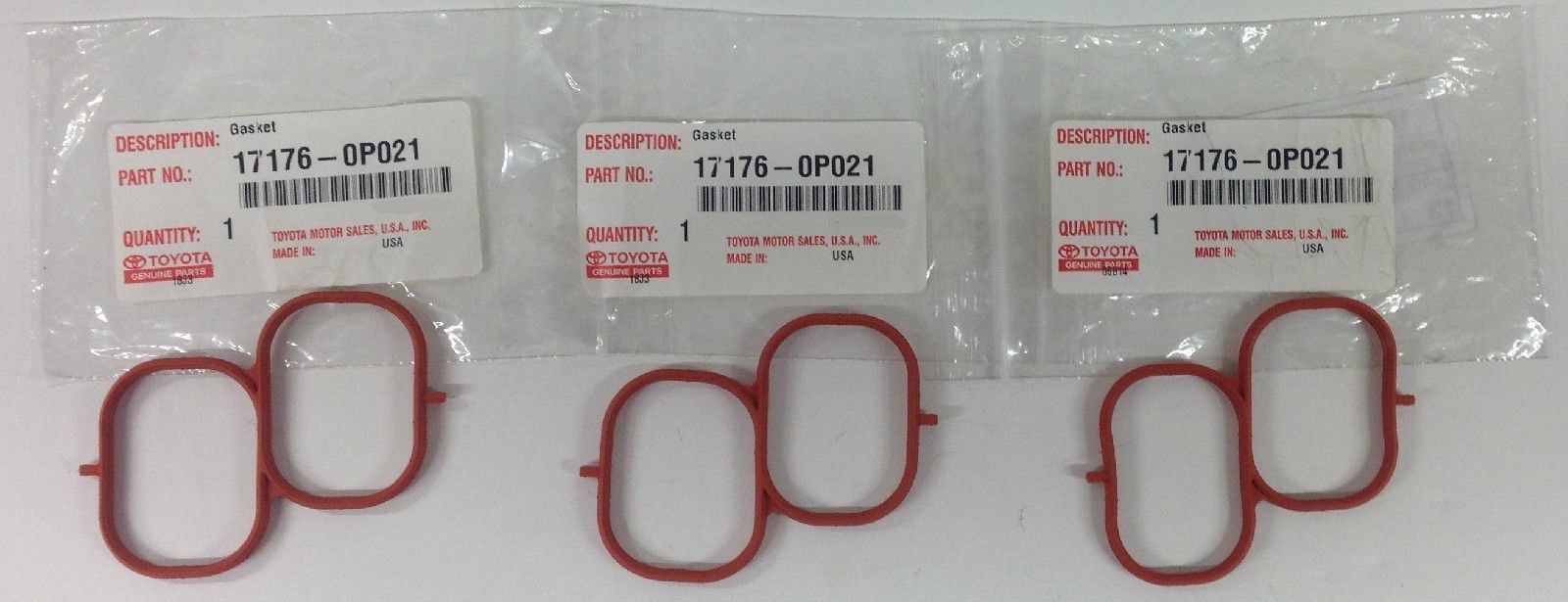 LEXUS OEM FACTORY INTAKE SURGE TANK GASKET SET 2007-2017 ES350 17176-0P021 x3