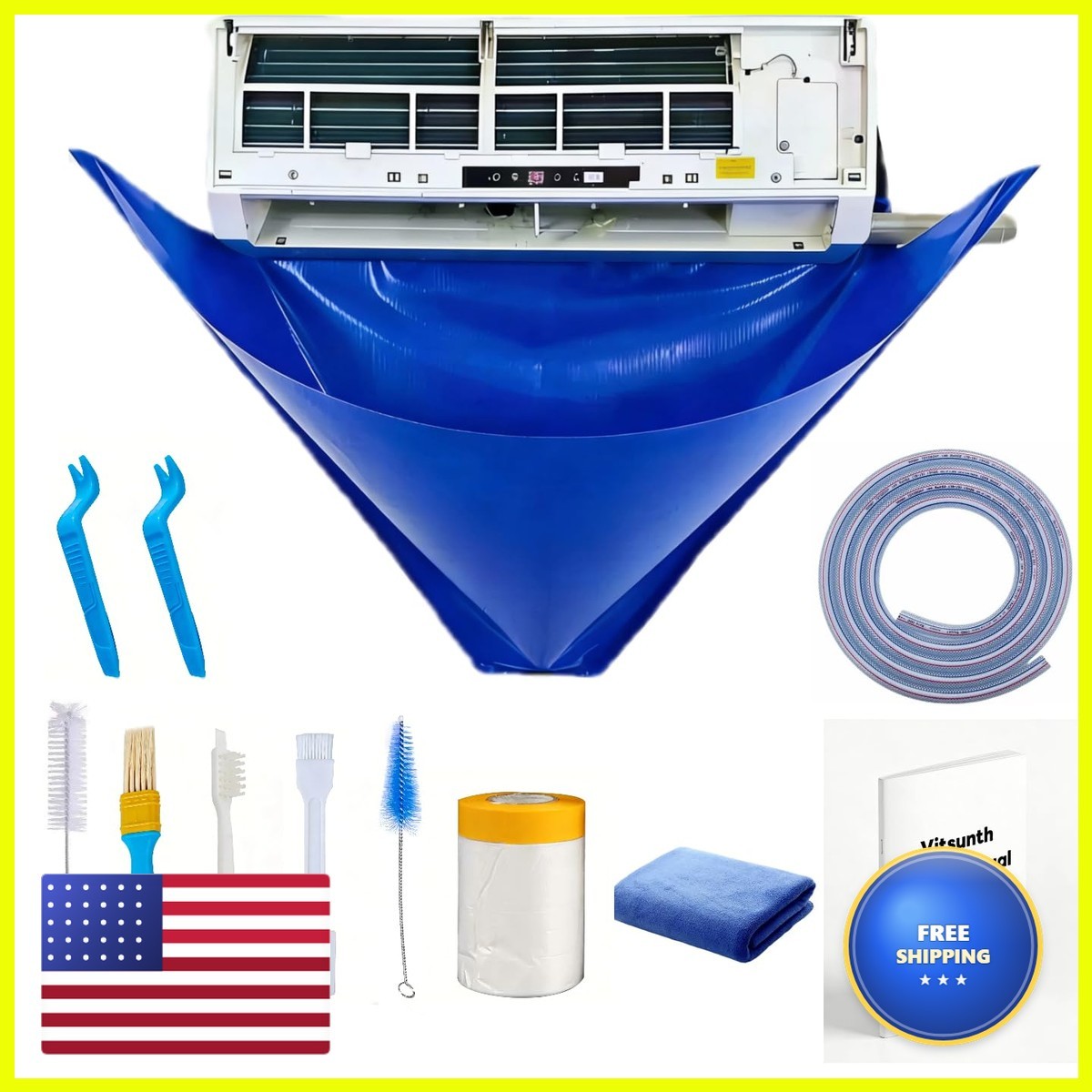 Vitsunth 11Pcs Mini Split Cleaning Bag Kit Fits 9,000-12,000BTU / 27-37in