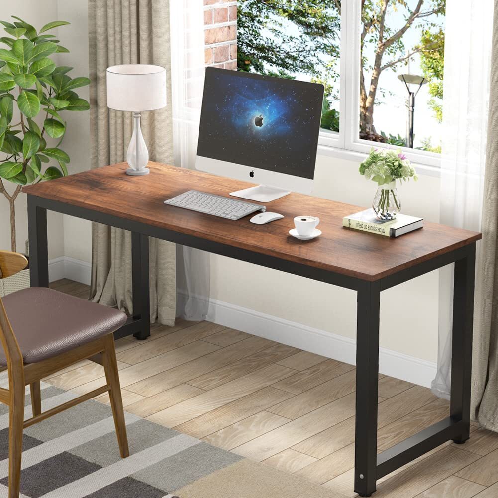 Tribesigns Computer Desk 63 inch Large Office Desk Computer Table Study Writi...