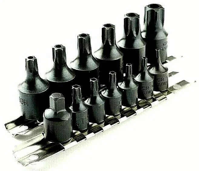 15 pcs  Impact Star Bit Socket Tamper Proof 1/4" & 3/8" Dr Torx Sockets