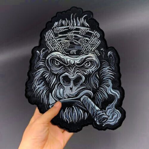 Gorilla biker patch for bikers, motoclub jacket, Large patch, Back patch