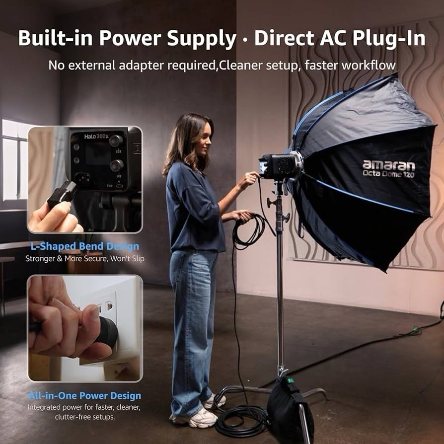 amaran Halo 300x Bi-Color LED Continuous Lighting Unit, APP Control, AC-Powered