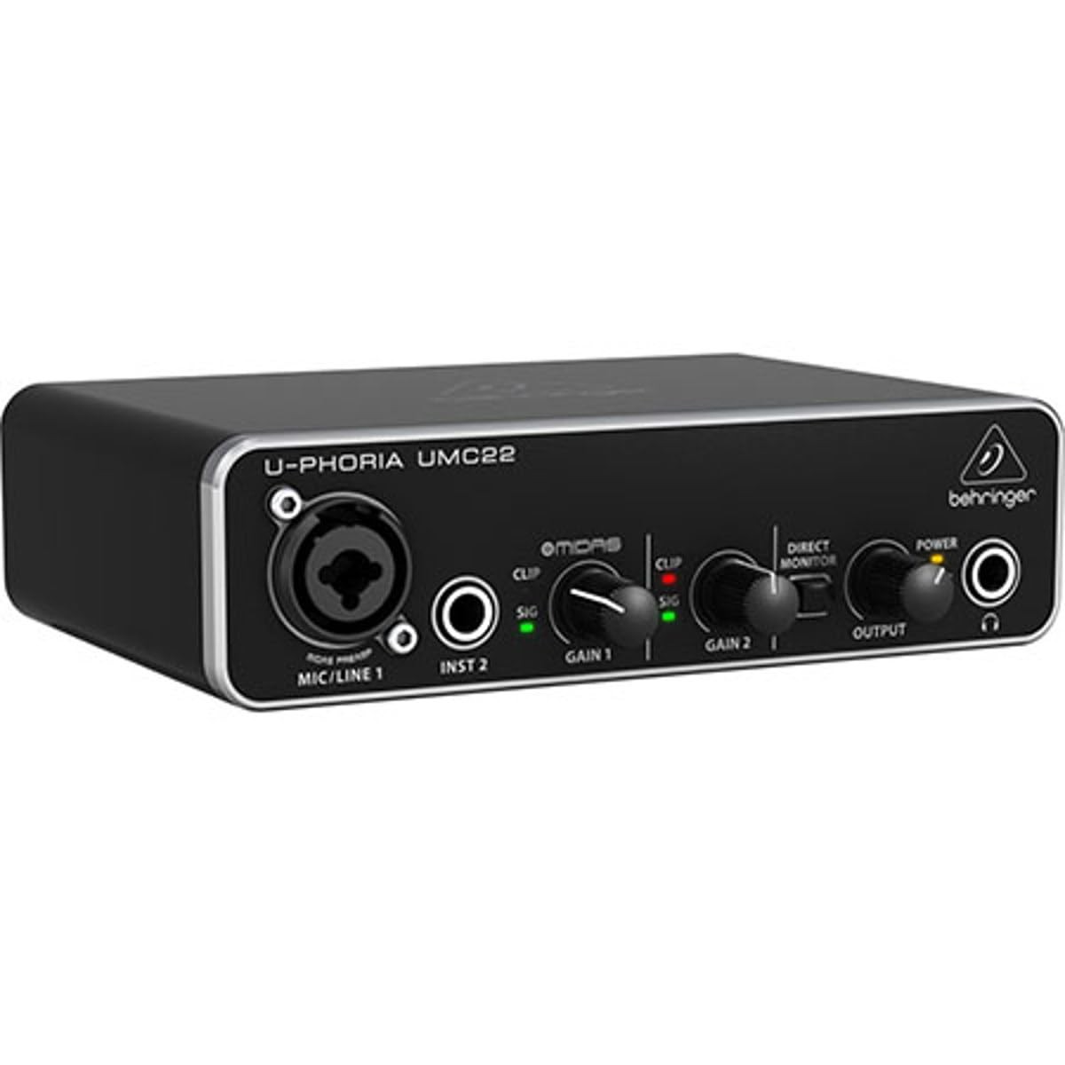 Behringer UMC22 Audiophile 2x2, 48 kHz USB Audio Interface with Midas Small