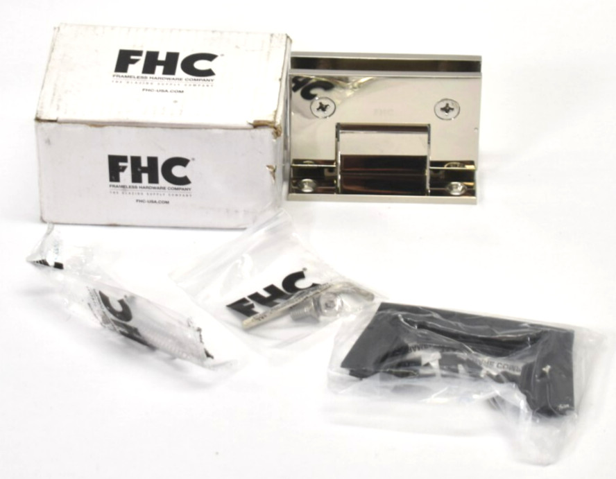 FHC Glendale Series Wall Mount Hinge Full Back Plate Polished Nickel GLENF1PN