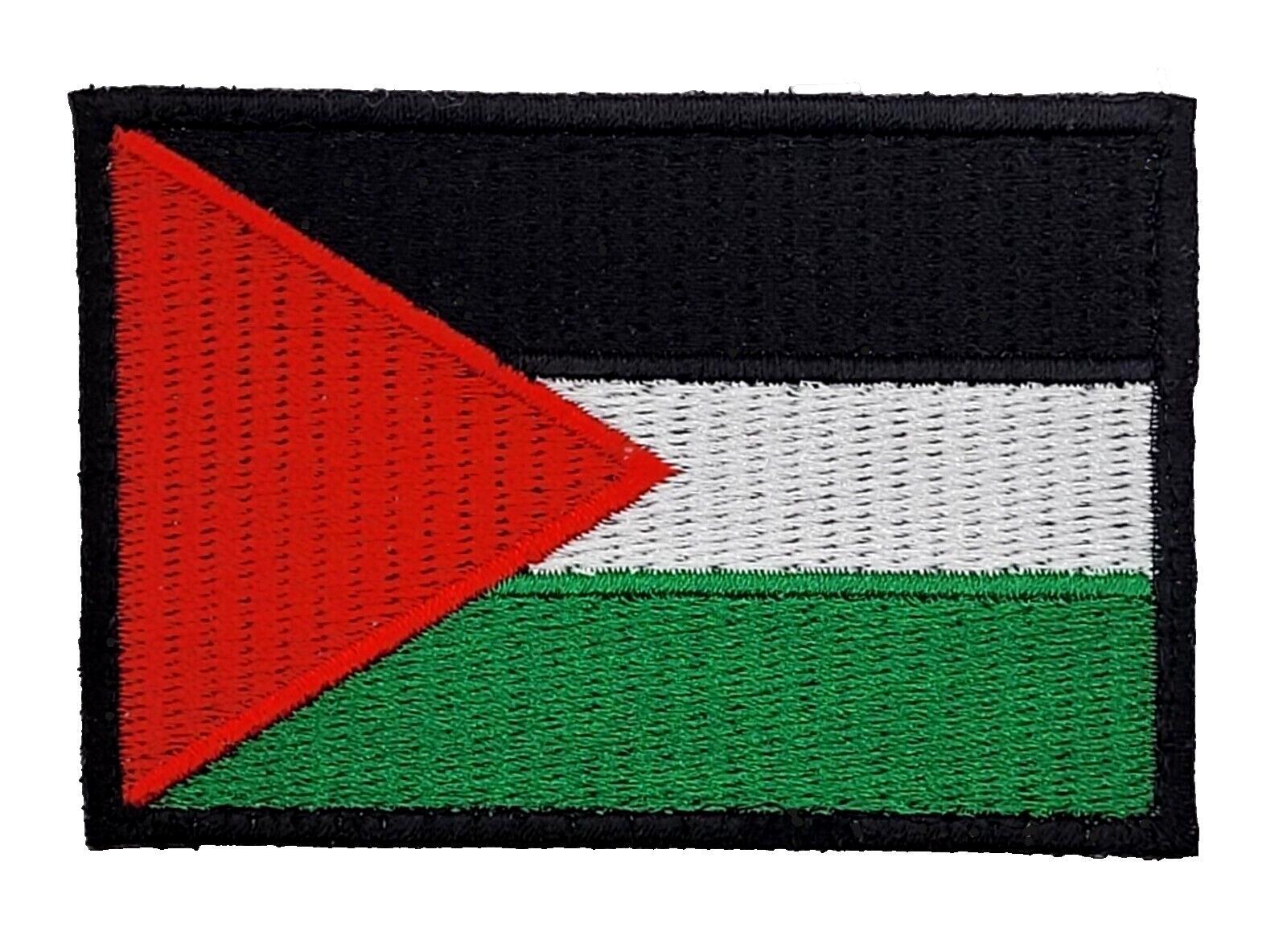 Palestine Flag Tactical Embroidered Patch (Hook Fastener) 3.0 x 2.0 inch