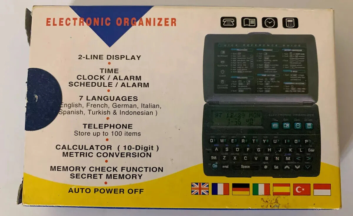ELECTRONIC ORGANIZER Data Phone Numbers Clock Schedule Alarm