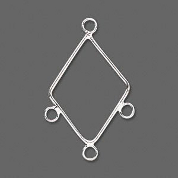 Chandelier Finding Silver Diamond Hoop with Loops Pendant Jewelry Lot of 6