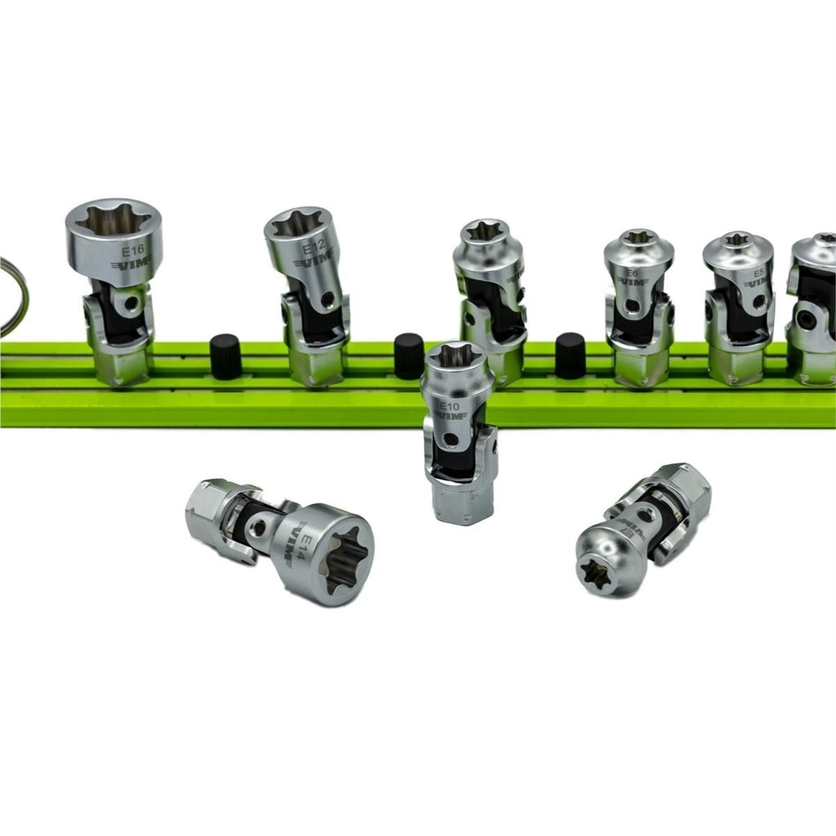 VIM Tools DDSUJET400 9 Piece E-Torx Dual Drive Nano Universal Socket Set