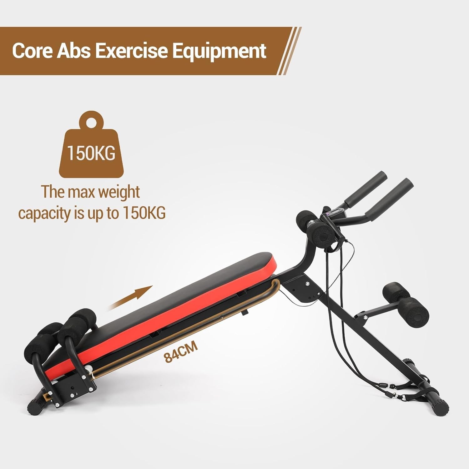 2-in-1 Adjustable Ab Workout Bench & Glider Collapsible Core Trainer LCD Display