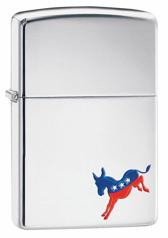Sweet Polished Chrome Democrats Zippo Lighter