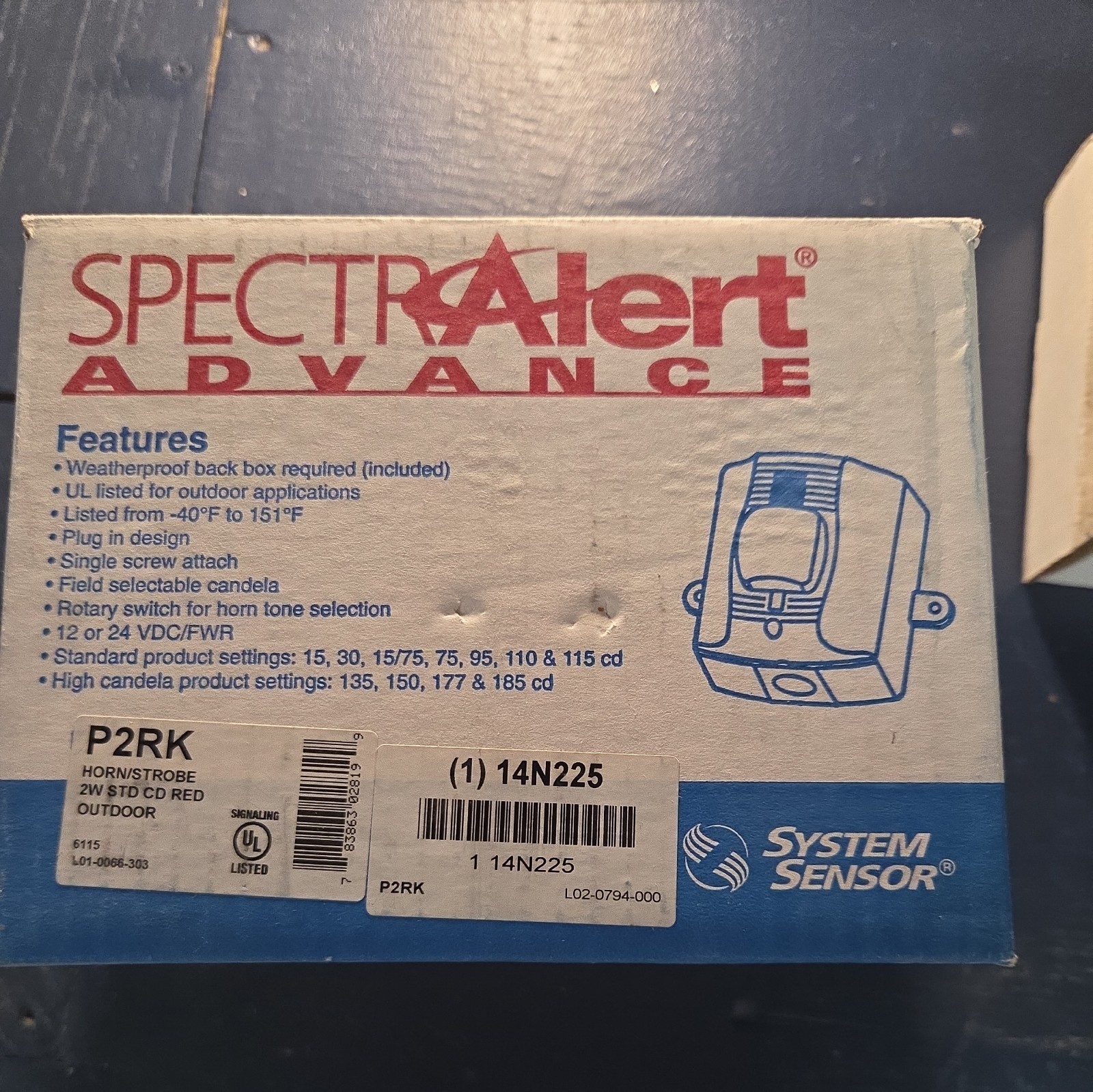 NEW System Sensor P2RK Outdoor Wall-Mounted 2-Wire Fire Alarm Horn Strobe Red