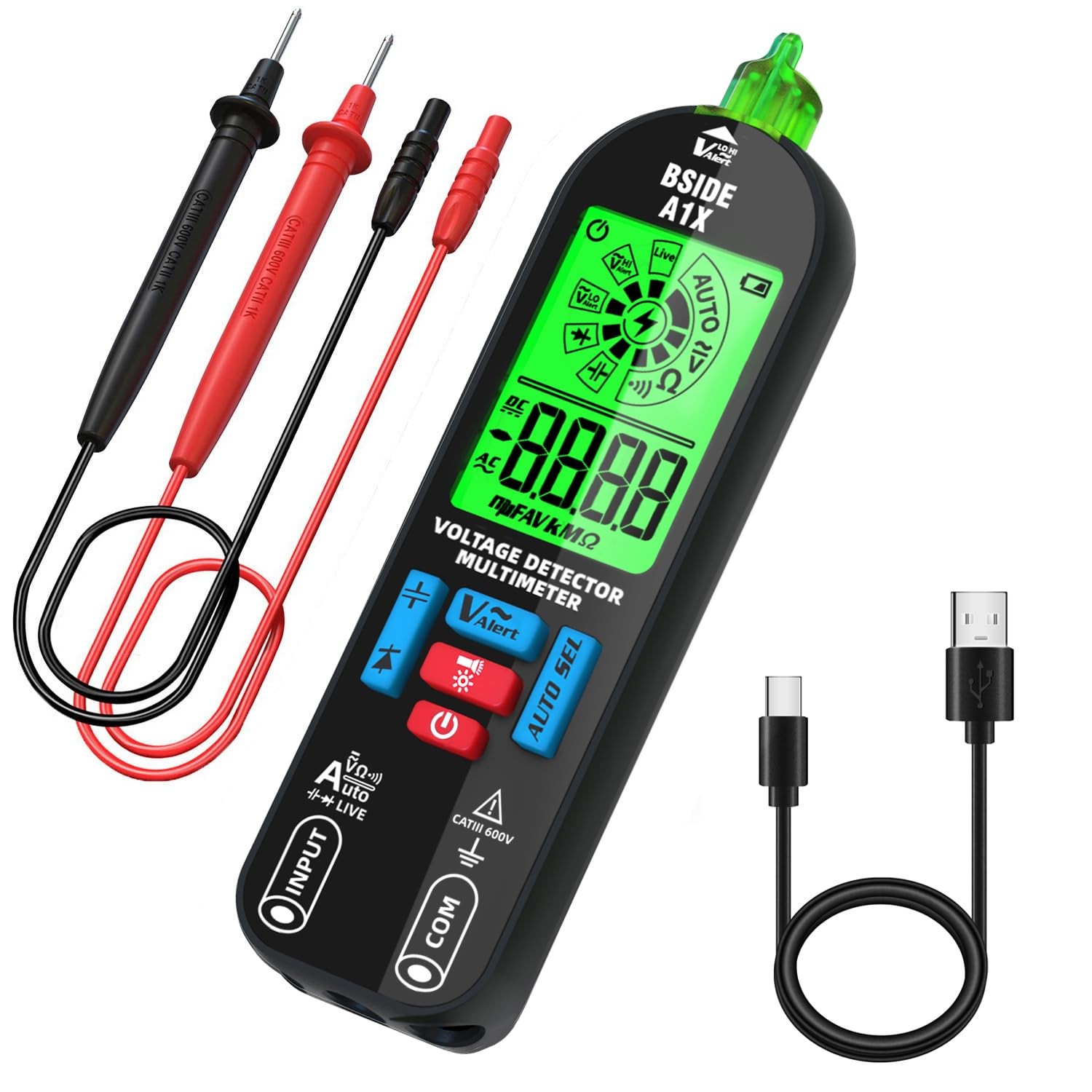BSIDE Smart Digital Multimeter Tester Rechargeable Electrical Voltmeter A1X
