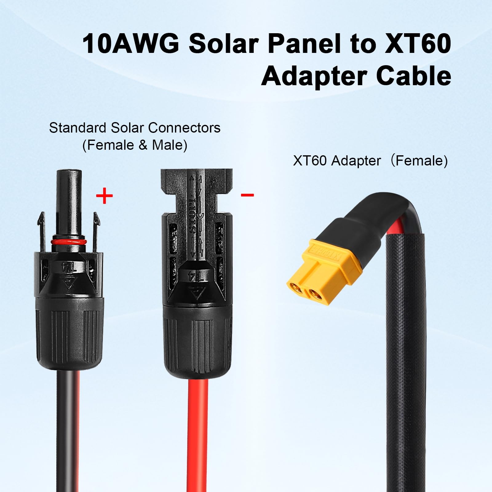 MOOKEERF Solar to XT60 Cable 10AWG 20FT Connector Adapter