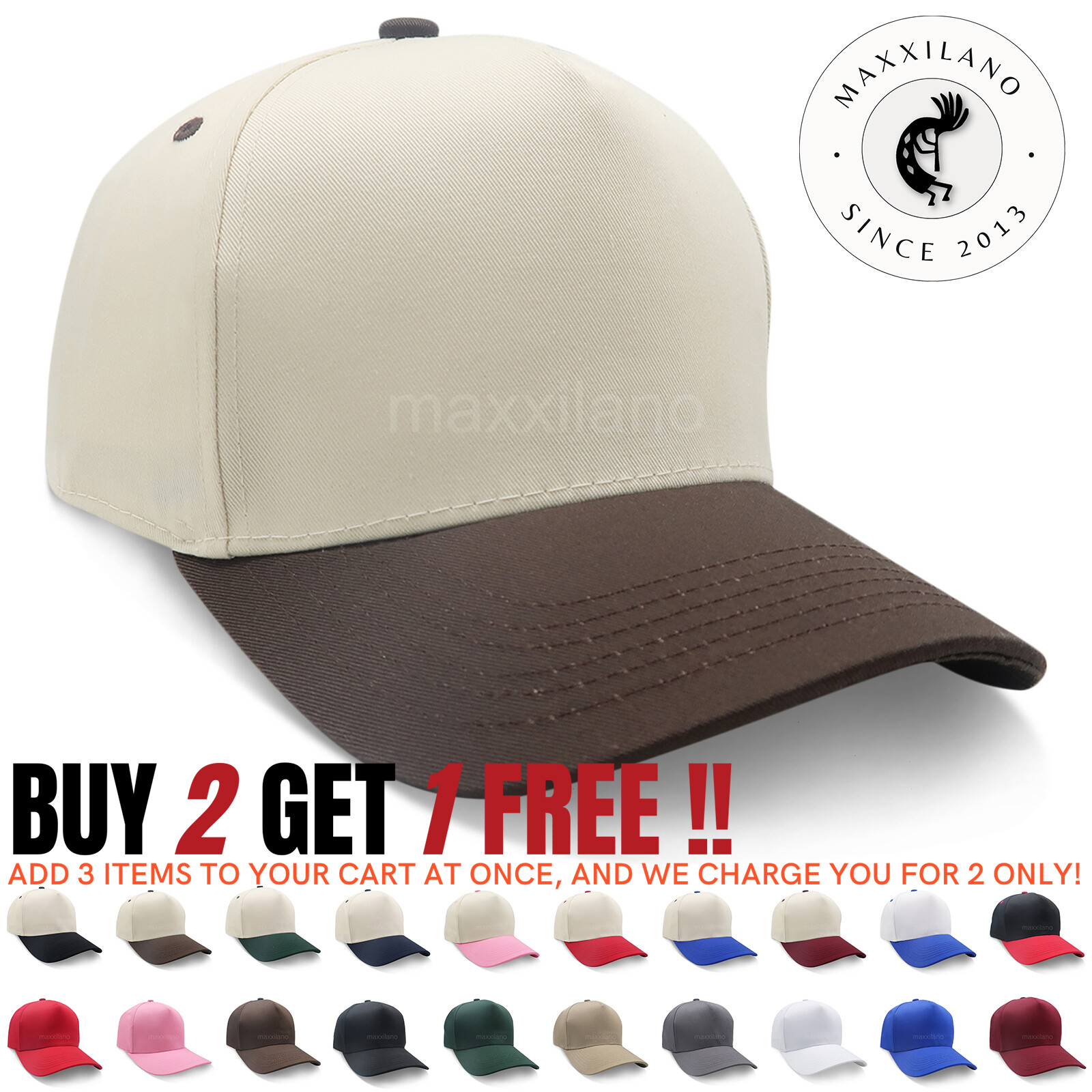Snapback Hat Cotton Solid Adjustable Mens Blank Baseball Cap Trucker Sun Visor
