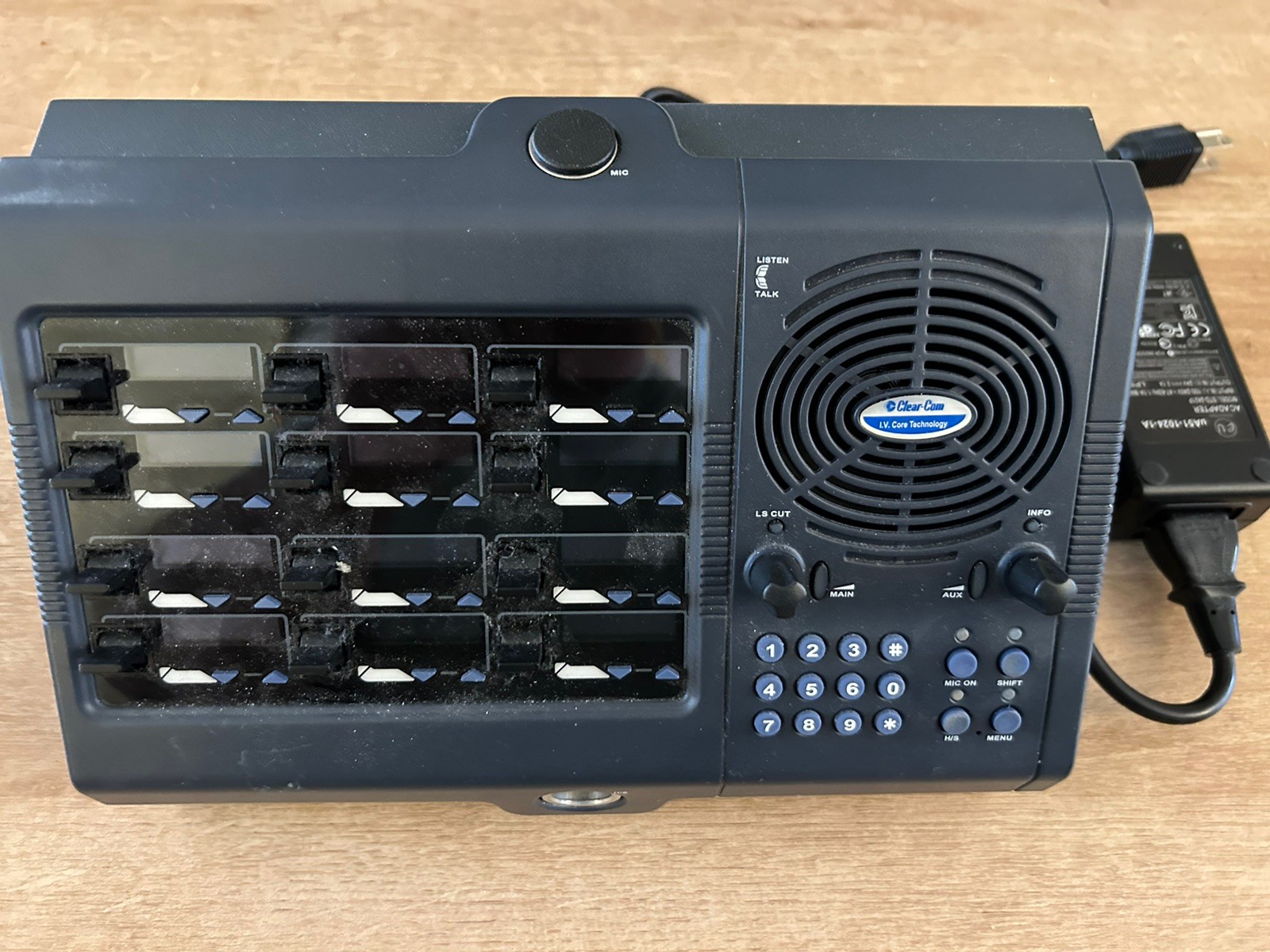 Clear-Com Eclispe V12LDDX4Y Desktop Rotary Display Panel V12L4D Used w/PSU