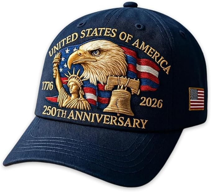 United States 250th Anniversary Hat, Adjustable 250 Year American Anniversary