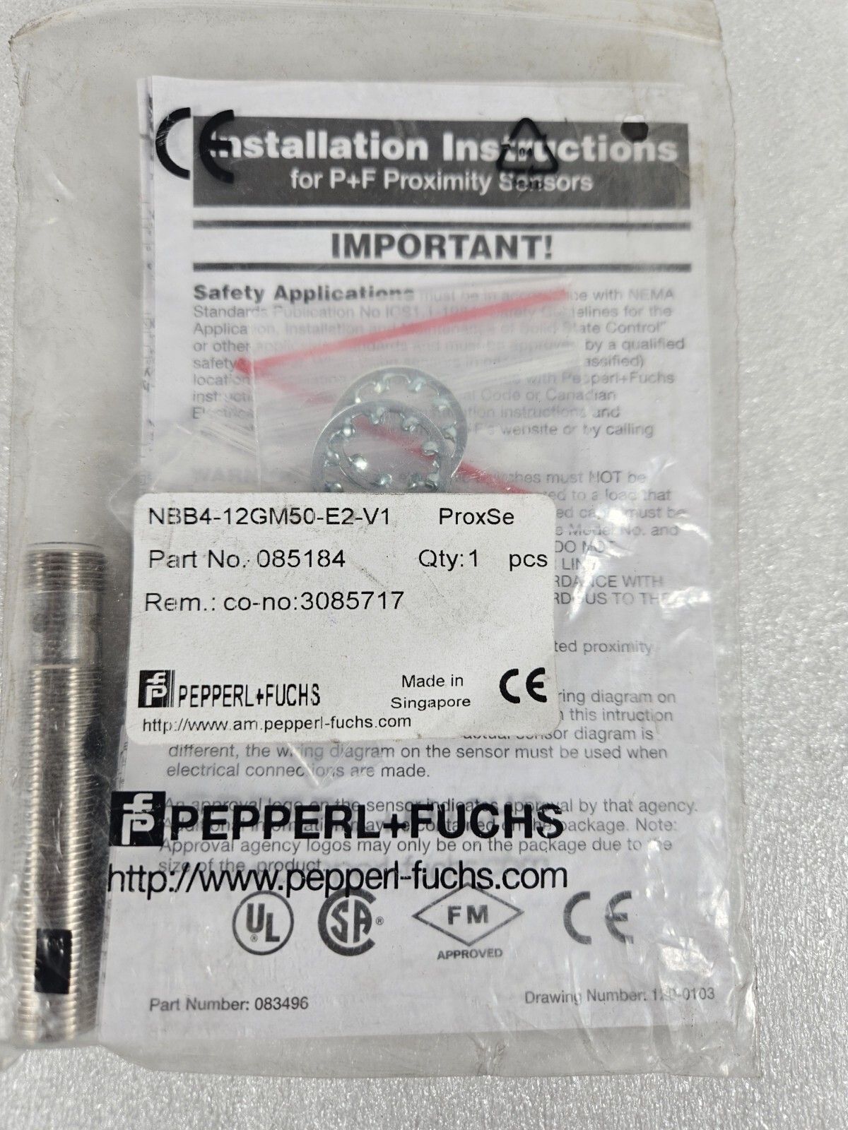 New Sealed Pepperl + Fuchs NBB4-12GM50-E2-V1 085184 Proximity Switch Sensor Unit